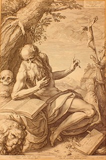 Hendrick Goltzius (1558 - 1617) - Svatý Jeroným na poušti