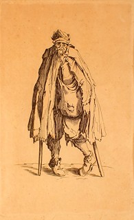 Jacques Callot (1592 - 1635) - Žebrák s holí a Žebrák s berlemi a pytlem