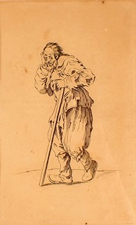 Jacques Callot (1592 - 1635) - Žebrák s holí a Žebrák s berlemi a pytlem