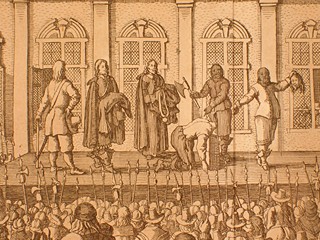 Matthäus Merian (1595 - 1650) - Poprava anglického krále Karla I.
