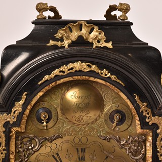 Barokní dřevěné hodiny Joseph Graff Prag 1777