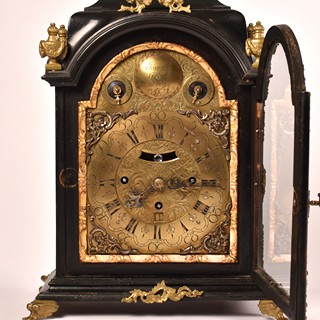 Barokní dřevěné hodiny Joseph Graff Prag 1777