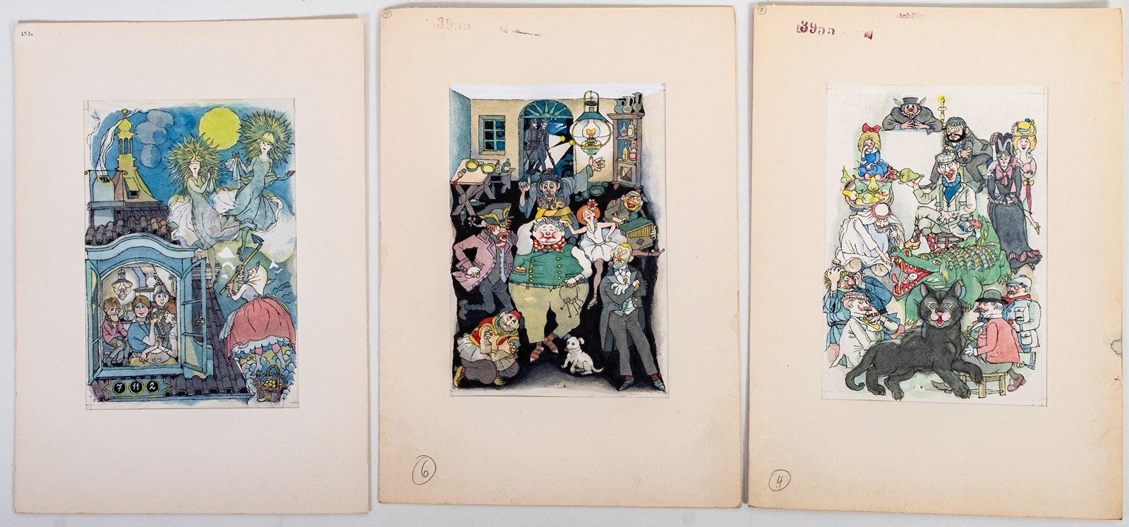 Josef Novák (1902 – 1987) - Triptych pohádkových ilustrací