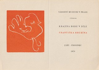 František Hrubín (1910 – 1971) - Pozvánka na výstavu Františka Hrubína ze roku 1970