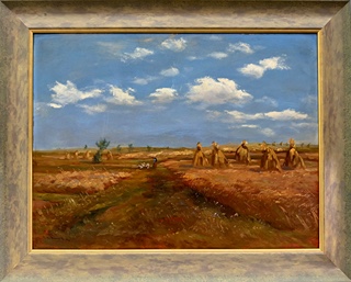 Bohumil Pospíšil (1914 - 1996) - Konvolut tří olejomaleb I F. Hanuš Hérink (1889-1958) I Žně na Ostravsku I Horská krajina I Tání