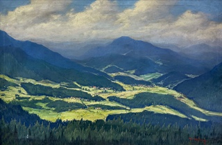 Bohumil Pospíšil (1914 - 1996) - Konvolut tří olejomaleb I F. Hanuš Hérink (1889-1958) I Žně na Ostravsku I Horská krajina I Tání