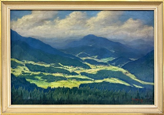 Bohumil Pospíšil (1914 - 1996) - Konvolut tří olejomaleb I F. Hanuš Hérink (1889-1958) I Žně na Ostravsku I Horská krajina I Tání