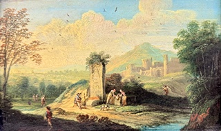 Norbert Grund (1717 - 1767) - Jižní krajina I Norbert Joseph Carl Grund ze sbírky Oscara a Marii Salzer z Californie z majetku Metropolitního muzea ve Fresnu USA pod inventárním číslem L. 8446. Zakoupeno v Dorotheum Vídeň 2011.