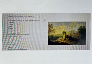 Norbert Grund (1717 - 1767) - Jižní krajina I Norbert Joseph Carl Grund ze sbírky Oscara a Marii Salzer z Californie z majetku Metropolitního muzea ve Fresnu USA pod inventárním číslem L. 8446. Zakoupeno v Dorotheum Vídeň 2011.