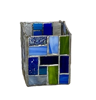 Blue Stained Glass Lantern