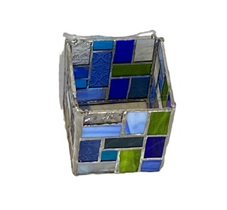 Blue Stained Glass Lantern