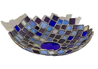 Night Blue Stained Glass Bowl