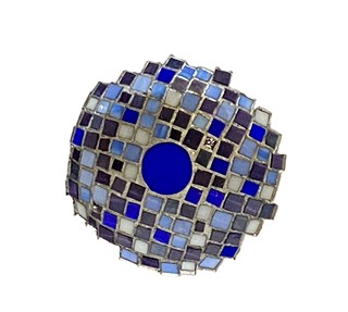 Night Blue Stained Glass Bowl