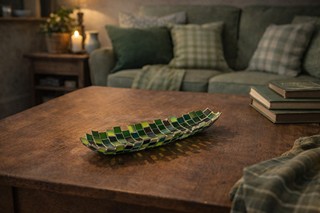 Green Stained Glass Bowl