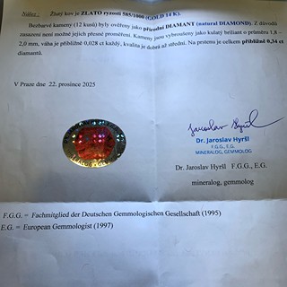 Luxusní prsten s diamanty a smaragdem | Art deco | Rakousko - Vídeň 1930 | znalecký posudek