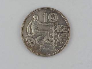 10 Kč 1933, Českoslovenksko, RR!