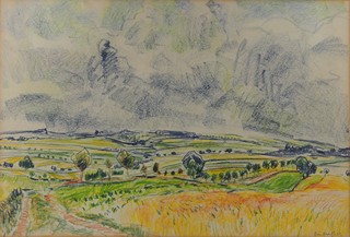 Bohumír Dvorský (1902 – 1976) - Letní krajina z Olomoucka