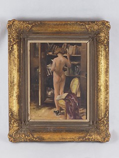 Vladimír Kliment (1915) - Nahá dívka před knihovnou