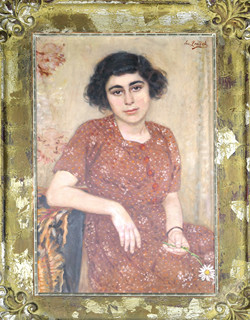 Josef Ženíšek (1855-1944) - Dívka s kopretinou