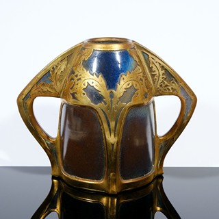 Peter Behrens (1868-1940) - Secesní váza v kovové montáži