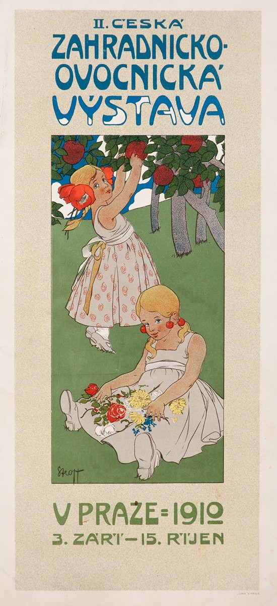 Karel Stroff - Plakát Zahradnicko - ovocné výstavy 1910
