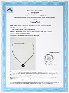 Zlatý náhrdelník s přírodním onyxem a perlou