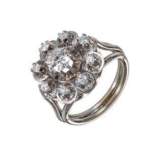 Diamantový prsten z bílého zlata se vzácně bílými diamanty 0,67 ct – certifikováno