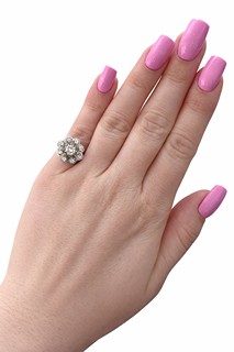 Diamantový prsten z bílého zlata se vzácně bílými diamanty 0,67 ct – certifikováno