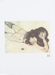 Egon Schiele - Ležící akt