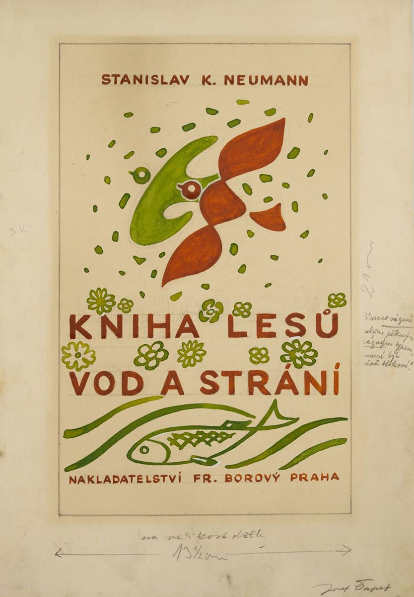 Josef Čapek (1887-1945) - NÁVRH NA OBÁLKU: KNIHA LESŮ, VOD A STRÁNÍ