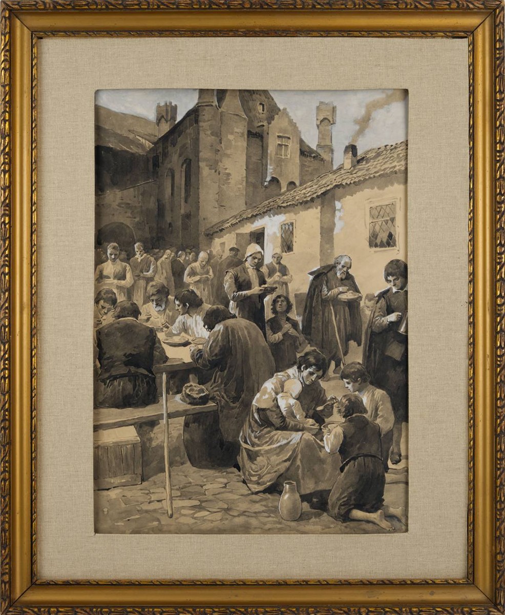 Viktor Oliva (1861-1928) - JÍDLO PRO CHUDÉ