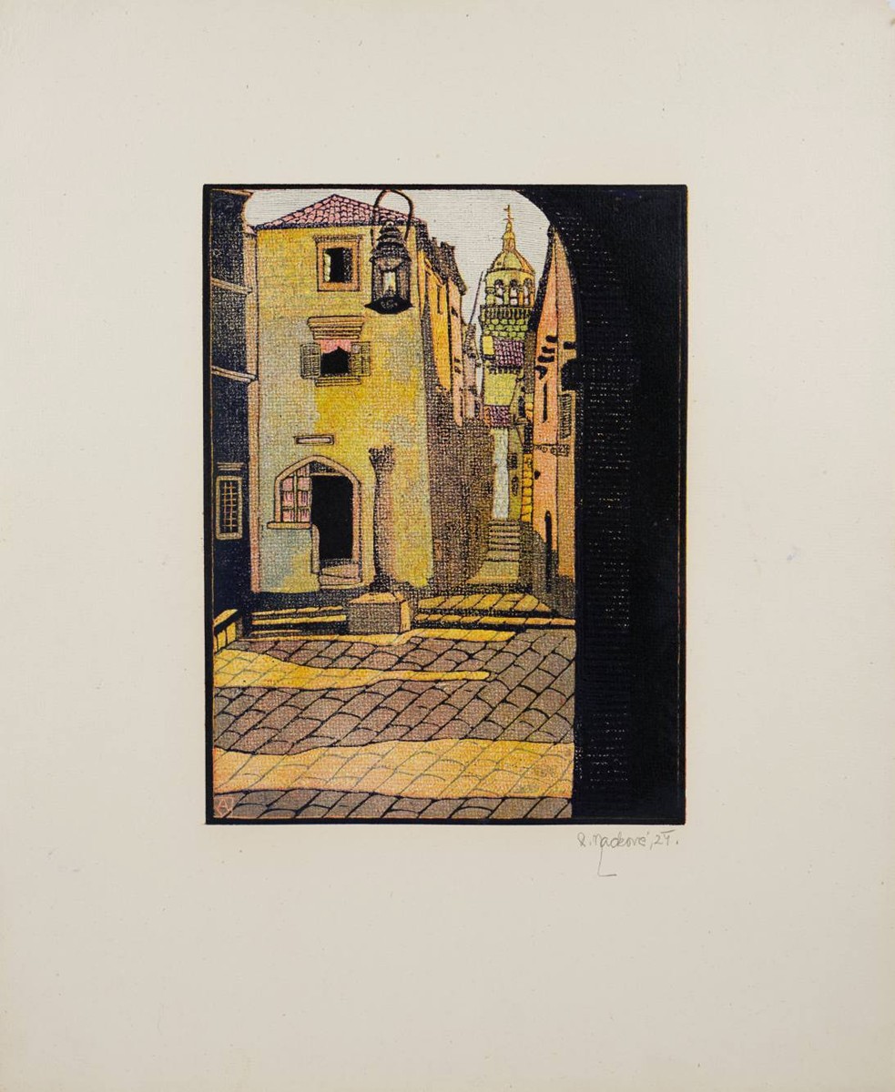 Anna Macková (1887-1969) - ULIČKA V KORČULE