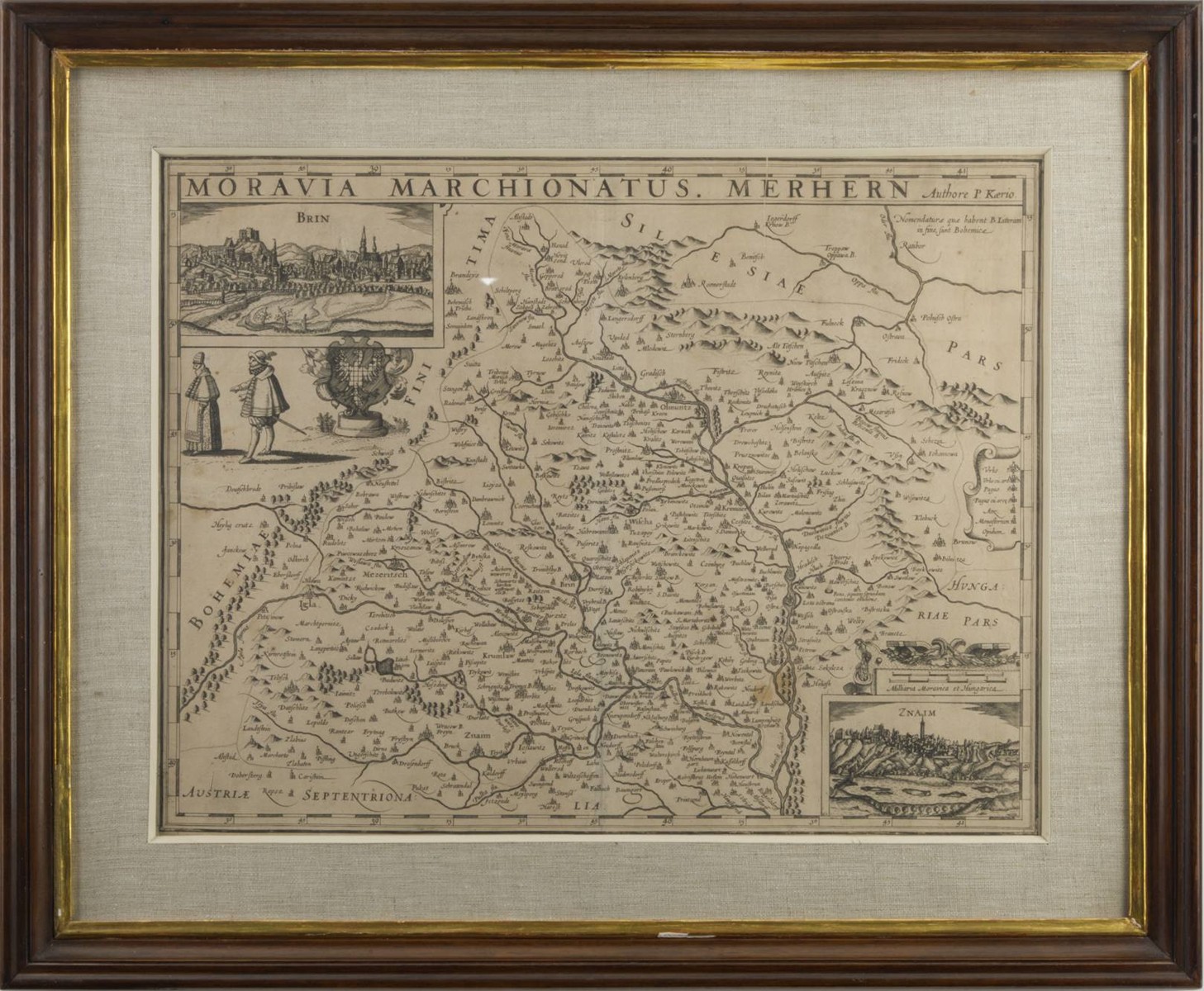 Petrus Kaerius Jan Amos Komenský (1592-1670) - DVOJICE HISTORICKÝCH MAP MORAVY