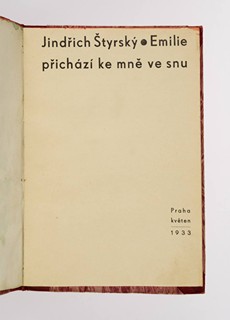 Jindřich Štyrský (1899-1942) Bohuslav Brouk (1912-1978) - EMILIE PŘICHÁZÍ KE MNĚ VE SNU