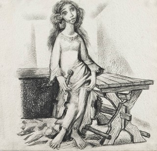 Míla Doleželová (1922-1993) - SOUBOR ČTRNÁCTI KRESEB KE KNIZE ZPÍVAJÍCÍ HOUSLE - CIKÁNSKÉ POHÁDKY