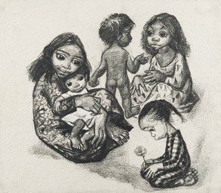 Míla Doleželová (1922-1993) - SOUBOR ČTRNÁCTI KRESEB KE KNIZE ZPÍVAJÍCÍ HOUSLE - CIKÁNSKÉ POHÁDKY