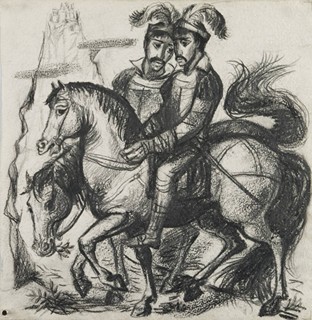 Míla Doleželová (1922-1993) - SOUBOR ČTRNÁCTI KRESEB KE KNIZE ZPÍVAJÍCÍ HOUSLE - CIKÁNSKÉ POHÁDKY