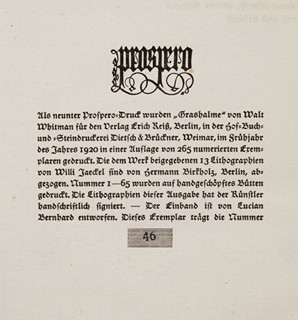 Walter Whitman (1819-1892) Willy Gustav Erich Jaeckel (1888-1944) - GRASHALME