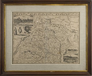 Petrus Kaerius Jan Amos Komenský (1592-1670) - DVOJICE HISTORICKÝCH MAP MORAVY