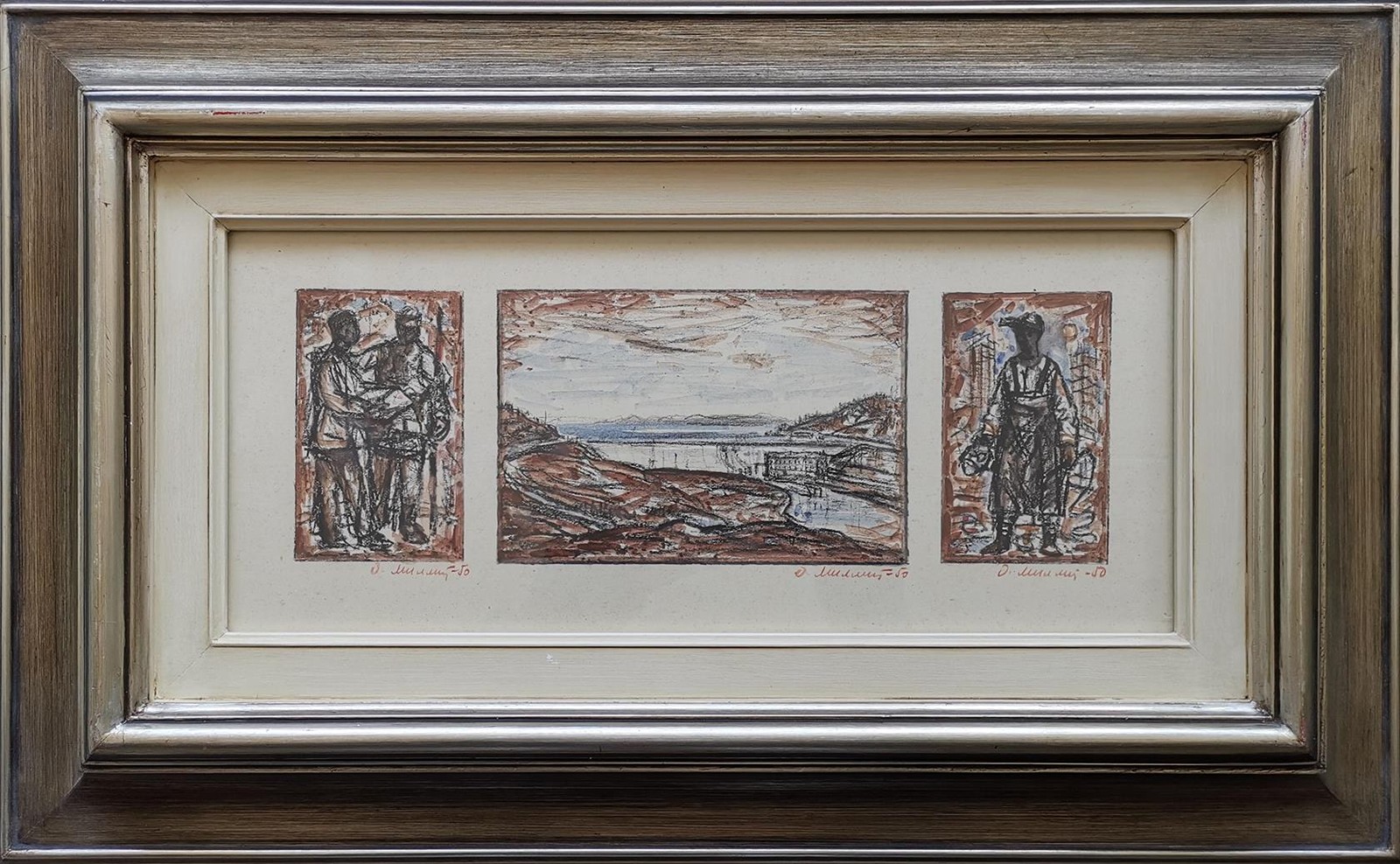 Milly Dezider - Stavba Oravské přehrady (triptych)