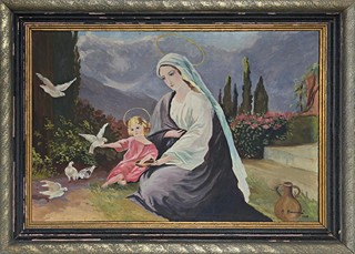 Medvecká Mária - Madona s dítětem a holubicemi na motiv Giovanni Mataloni