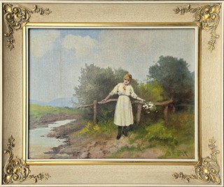Neogrády Antal - Dívka s kyticí