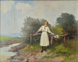 Neogrády Antal - Dívka s kyticí