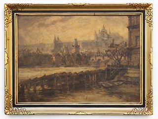 Jaro Procházka (1886 - 1949) - Pražské panorama s Karlovým mostem