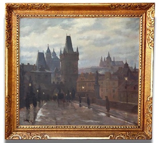 Stanislav Feikl (1883 - 1933) - Večerní pohled na Karlův most