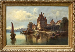 Karl Kaufmann (1843 - 1902) - Holandský přístav / velký formát /