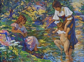 Vlastimil Košvanec (1887 - 1961) - Koupání