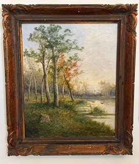 Fischhof Georg (1859 - 1914) - Krajina s divokými kachnami