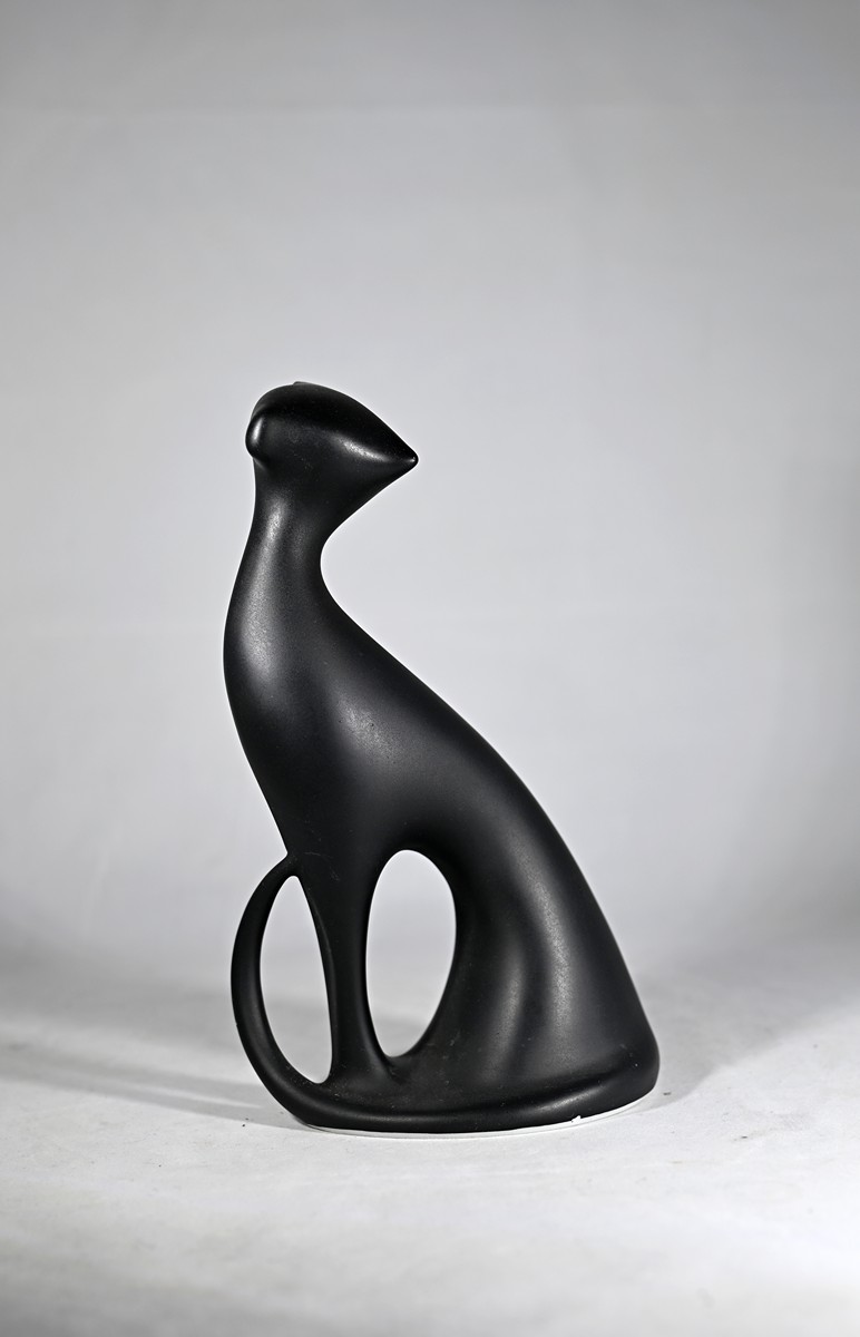Jaroslav Ježek (1923 - 2002) - Soška, Kočka, Karlovarský porcelán