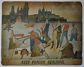 Adolf Born (1930-2016) - Keep Prague Beautiful - Pražský motiv